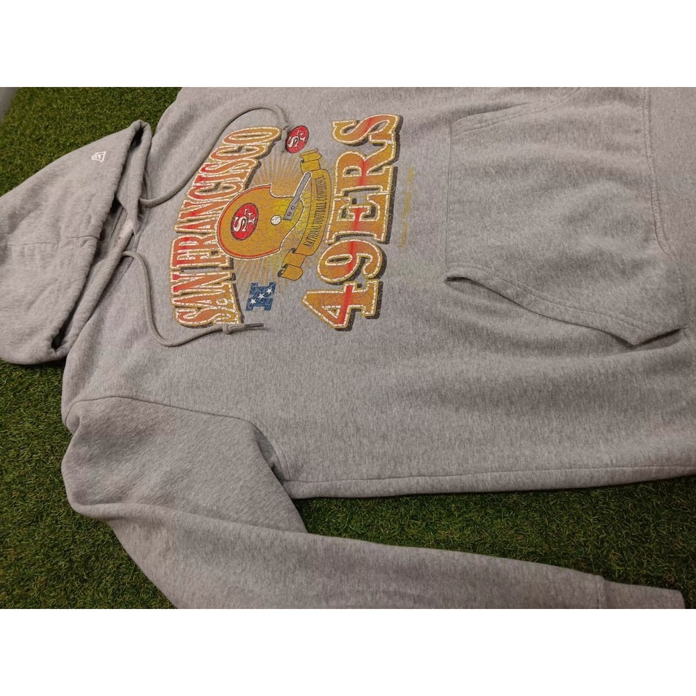 New Era San Francisco 49ers Football Hoodie Men's Large Heather‎ Gray Pullover - Picture 3 of 7